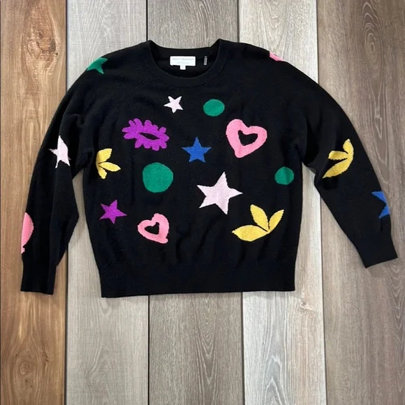 White + Warren Colorful Patterned Women's Sweater, Large - Picture 2 of 5